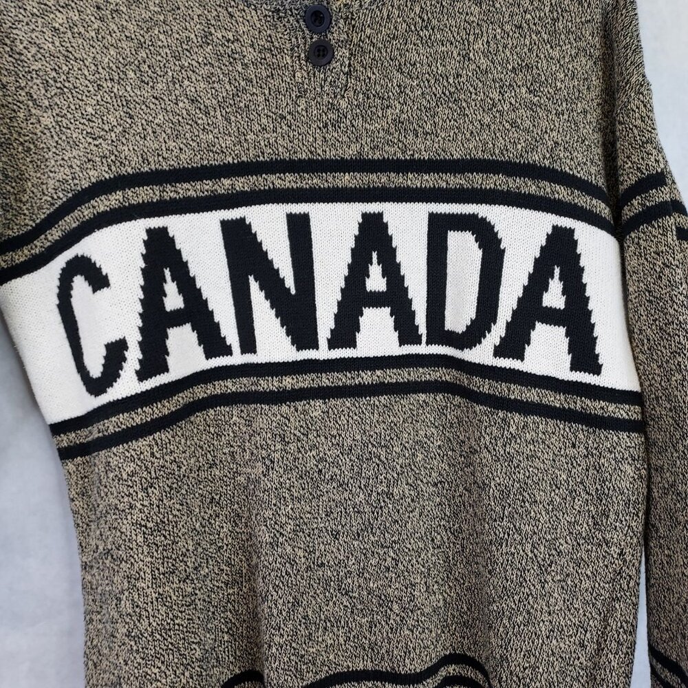 Cotton Country Parkhurst Henley Sweater Women S Knit Canada Maple Preppy Cabin - Picture 5 of 13